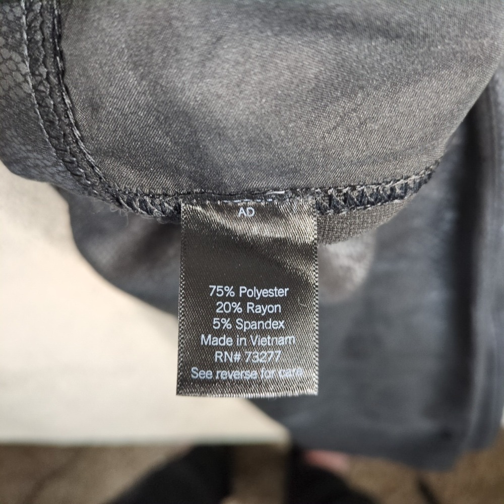 Simply Vera Vera Wang Polished Twill Pants Womens Large Black Snake Print Skinny - Picture 8 of 10